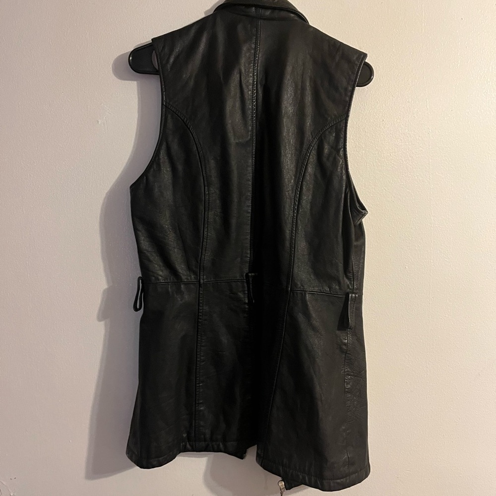 Wilson long leather vest